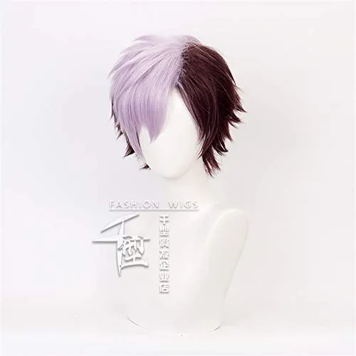 Vista 2 de Aseo-kun Hanako-kun Cosplay Pelucas Tsuchigomori mezcla púrpura corto sintético peluca de anime disfraz de juego de rol peluca REYHS