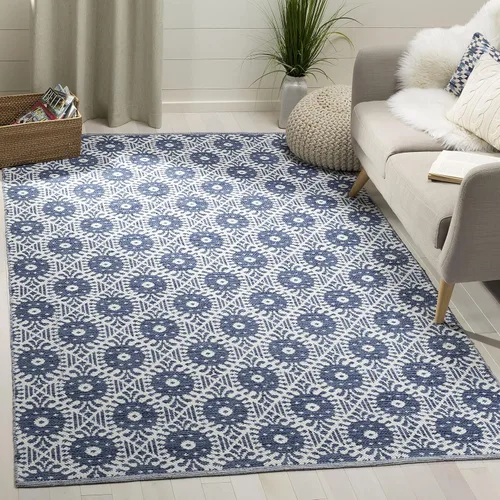 Vista 11 de Safavieh Colección Montauk - Alfombra decorativa de 2 pies 3 pulgadas x 3 pies 9 pulgadas, color negro y marfil, algodón hecho a mano, ideal