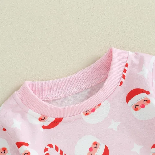 Vista 4 de BemeyourBBs Conjunto de 2 piezas de sudadera de manga larga con estampado lindo para bebé recién nacido de 0-3T