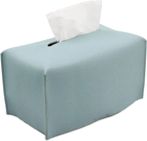 Vista 18 de Livelab Funda para caja de pañuelos, moderna y decorativa, de piel sintética, rectangular, organizador para encimera de tocador, mesitas de noche