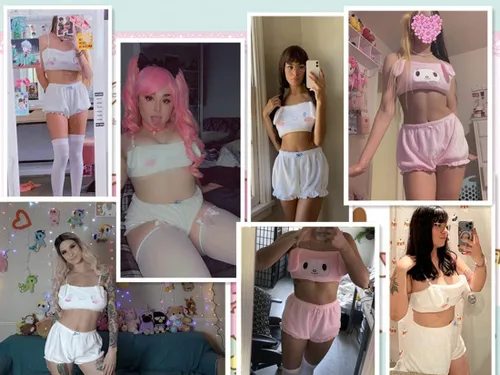 Vista 6 de BZB Kawaii Anime Cute Pajamas Set for Women Sweet Lovely Velvet Tube Top and Shorts Sleepwear Suits