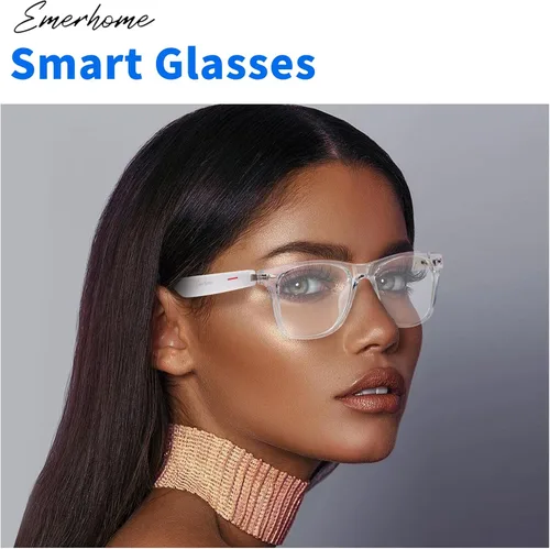 Vista 6 de Gafas Bluetooth inteligentes Emerhome AI Voice Assistant, Lightweight, 8-Hour Battery Life, Auto Pairing, Touch Control & Stereo Sound for Calls &