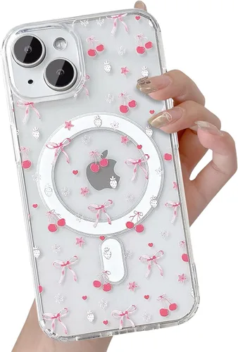 Vista 88 de UEEBAI - Funda magnética para iPhone 11, diseño de lazo, compatible con MagSafe, funda transparente delgada inalámbrica, antiamarilleo, a prueba
