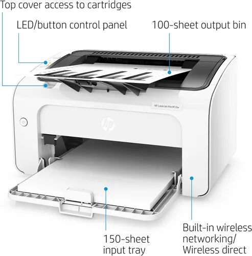 Vista 2 de Impresora láser inalámbrica HP LaserJet Pro M12w (T0L46A)