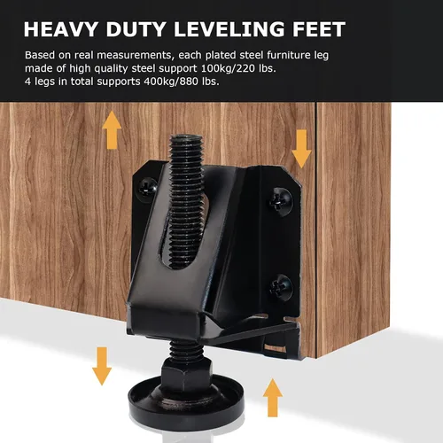 Vista 2 de LOSCHEN 16 pies de nivelación ajustables resistentes para muebles, tuercas hexagonales con bloqueo de patas de muebles, para mesa, armarios, banco