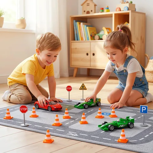 Vista 8 de 30 piezas de conos de tráfico mini, conos mini de 1 pulgada naranja pequeños para señalización de bloqueo de carretera en construcción, juguetes
