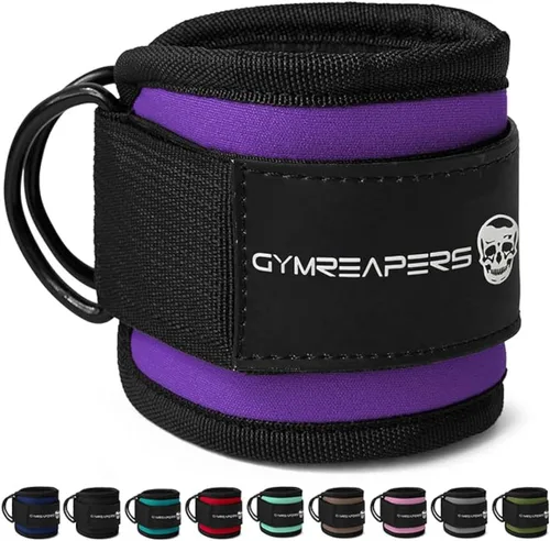 Vista 9 de Gymreapers Ankle Straps For Cable Machine Kickbacks, Glute Workouts, Lower Body Exercises - Adjustable Leg Straps with Neoprene Padding