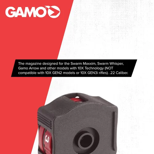 Vista 4 de Gamo Swarm Quick-Shot Magazine, Multi-Caliber 10-Round Auto-Loading Replacement Magazine