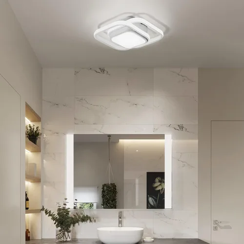 Vista 7 de Lámpara de techo LED con sensor de movimiento de 12.6 pulgadas para interiores, 36 W 6000 K, lámpara de techo blanca de montaje empotrado moderna
