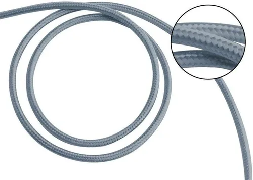 Vista 2 de Cable trenzado duradero gris tipo C de 6 pies de largo con sincronización de cargador USB, cable USB USB-C de alimentación de enlace de datos