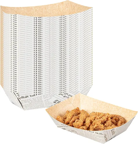 Vista 21 de Restaurantware -Bio Tek - Bandejas de alimentos de 2 onzas, 400 bandejas de papel desechables para alimentos, resistentes, a prueba de grasa, botes