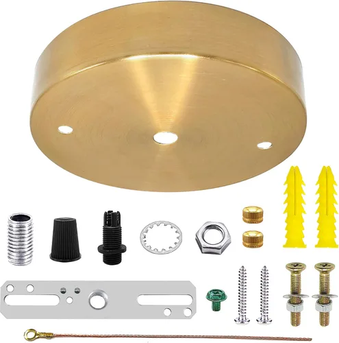 Vista 8 de ECUDIS Kit de toldo de luz colgante, placa de cubierta de lámpara de techo de 4.7 pulgadas con accesorios de montaje para candelabro, toldo de Blanco