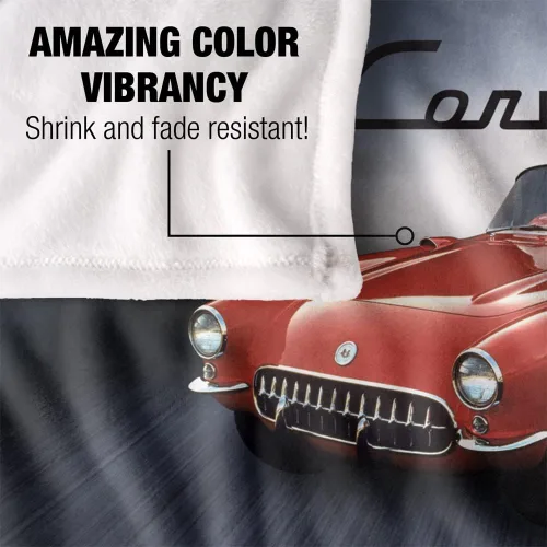 Vista 4 de Trevco Chevrolet Corvette Shine Silky Touch - Manta súper suave de 36 x 58 pulgadas