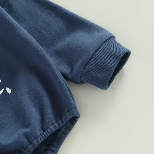 Vista 6 de Enterizo de manga larga con estampado de letras para bebés, niñas y niños
