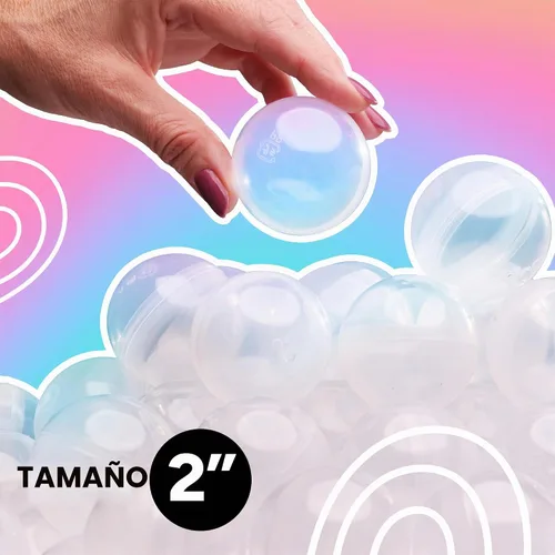 Vista 3 de Máquina expendedora de cápsulas redondas, 100 unidades, 2 pulgadas, cápsulas de máquina de chicles a granel, contenedor transparente a granel