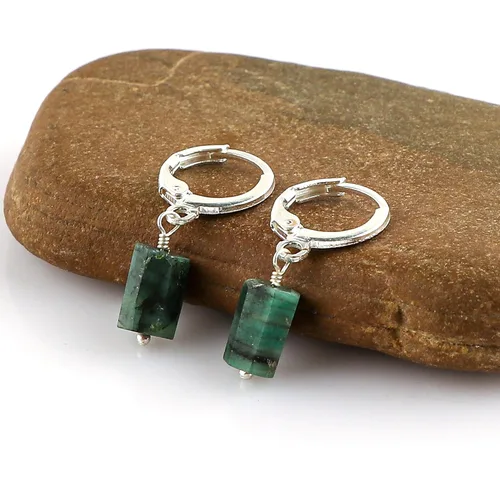 Vista 61 de Aretes de aro de cristal afganita natural Piedras afganas de alto grado Aretes chapados en plata Gota lisa Joyas de piedras preciosas hechas