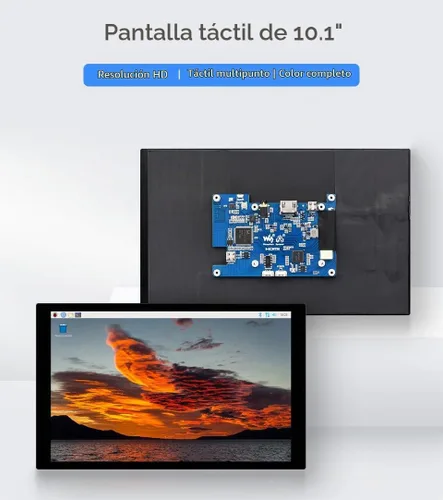 Vista 3 de waveshare Pantalla táctil capacitiva IPS de 10.1 pulgadas, resolución de 1280 × 800, interfaz HDMI, compatible con Raspberry Pi 5/4B/3B/Zero/Zero