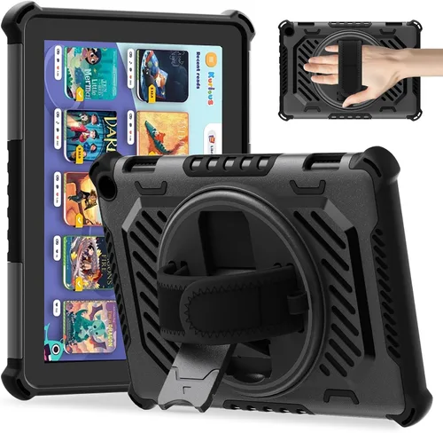 Vista 11 de ROISKIN Funda para tableta Amazon Kindle Fire HD 8 y HD 8 Plus de 12ª/10ª generación versión 2024/2022/2020 para niños con soporte giratorio de 360