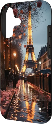 Vista 2 de Scenic Eiffel Tower Paris France at Night Majestic Funda para iPhone 17