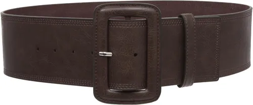 Vista 8 de Cinturón de cuero rectangular de punto de moda de cintura alta de 3 pulgadas de ancho para Negro