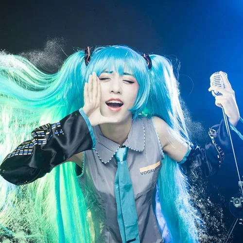 Vista 8 de Metaparty Disfraz de nieve para mujer, vestido de anime para cosplay, uniforme escolar para Hatsune Miku con medias versión 1