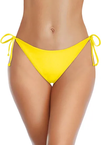 Vista 20 de Traje de baño de cintura baja con cobertura moderada para mujer Azul (Leaves)
