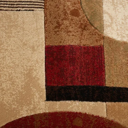 Vista 4 de Home Dynamix Tribeca Jasmine - Alfombra de área geométrica contemporánea, marrón/rojo, 6 pies 7 pulgadas x 9 pies 10 pulgadas