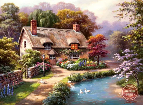 Vista 2 de Anatolian Puzzle - Duck Path Cottage Rompecabezas de 1000 piezas #1047
