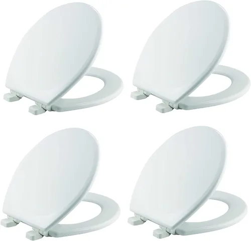 Vista 12 de Asiento de inodoro Mayfair Linden de cierre lento, madera antideslizante resistente, fácil instalación, fabricado en EE. UU., redondo, blanco