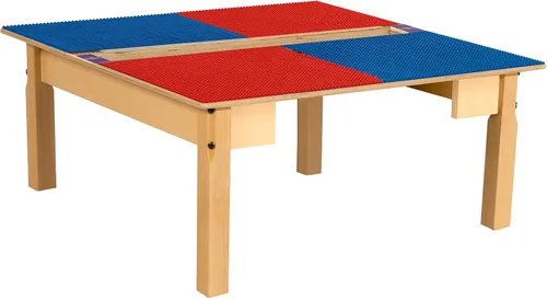 Vista 13 de Time-2-Play - Mesa de juego para niños, compatible con ladrillos Lego, madera contrachapada de abedul extra resistente, 35 pulgadas de ancho x 31