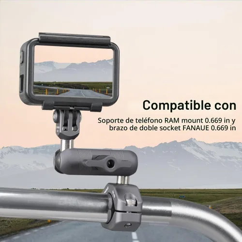 Vista 3 de FANAUE Adaptador de cabeza de bola de aluminio de 0.669 in con rosca de 1/4 de pulgada, compatible con Garmin GPS RAM Mount y brazo de enchufe