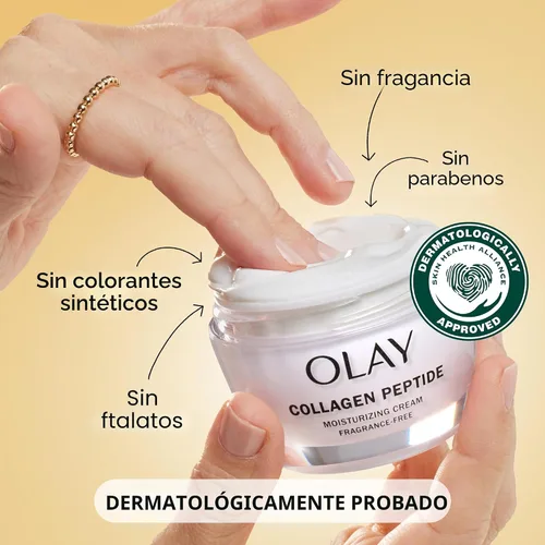 Vista 6 de Olay Regenerista Péptido de colágeno 24 Hidratante de cara con vitamina B3, Fragancia Gratis, 1.7 oz + Látigo Rostro Hidratante Viaje