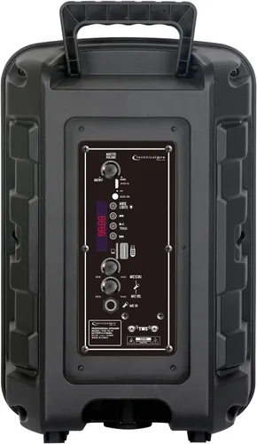 Vista 5 de Technical Pro Altavoz Bluetooth bidireccional recargable de 600 vatios de 8 pulgadas con pared LED brillante, radio FM, USB, sonido estéreo TWS