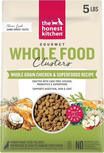 Vista 19 de The Honest Kitchen Whole Food Clusters - Alimento seco para perros con carne de res y avena integrales, bolsa de 1 libra