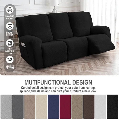 Vista 153 de Gennia Funda Impermeable para Silla Reclinable, Fundas Elásticas para Sofá Reclinable con Bolsillos, Fundas Lavables para Silla Reclinable Lazy Boy
