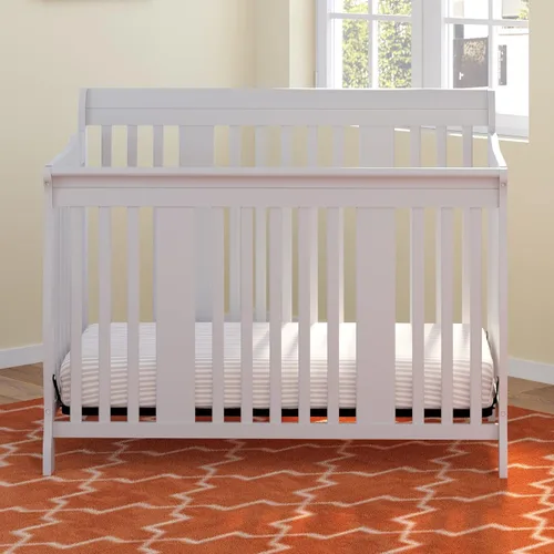 Vista 3 de Cuna convertible Stork Craft Tuscany 4 en 1., Cuna, Blanco Easily Converts to Toddler Bed, Day Bed or Full Bed, 3 Position Adjustable Height