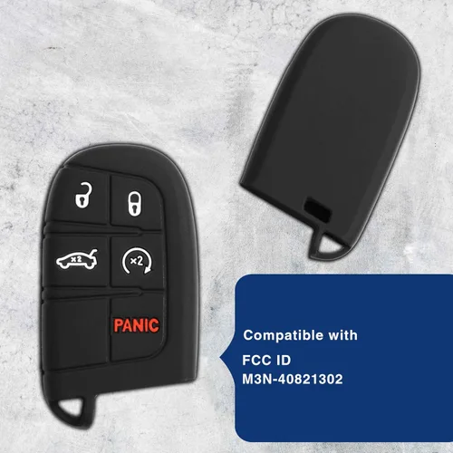 Vista 5 de KeyGuardz - Carcasa exterior de goma suave para Jeep Dodge M3N-40821302 (2 unidades)