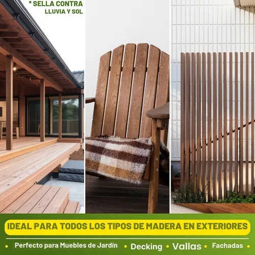 Vista 4 de Nordicare Aceite de teca para muebles de exterior, 16.9 onzas – Aceite de madera de exterior y sellador para teca, acacia, roble y más, ayuda a
