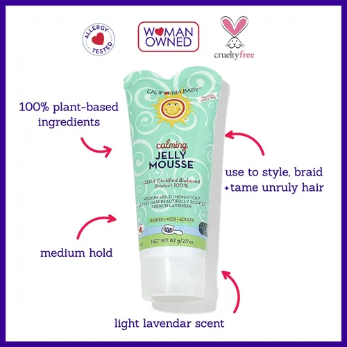 Vista 3 de California Baby Jelly Mousse - Mousse relajante para pelo de bebés, 2.9 oz
