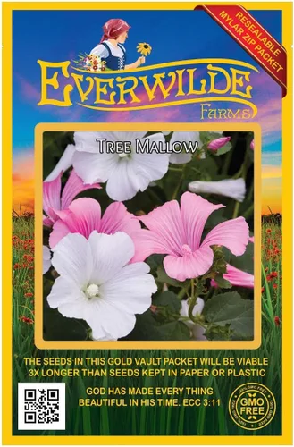 Vista 5 de Everwilde Farms - Semillas de flores silvestres de malva rosa de 1 onza - Gold Vault