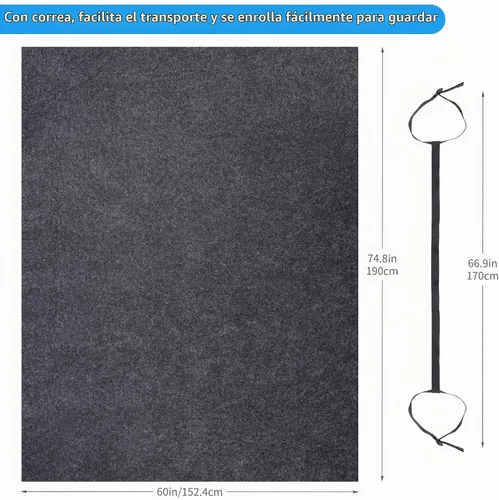 Vista 2 de Alfombra de Carpa para Acampar, Alfombra Impermeable para Tienda Interior/Exterior, Forro Protector Impermeable que te Mantiene Caliente y Seco Gris