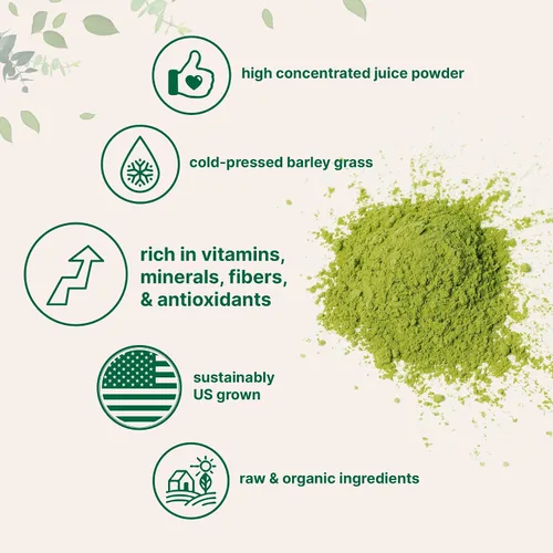Vista 3 de Micro Ingredients Jugo de hierba de cebada orgánica en polvo, 10 onzas, prensado en frío, cultivado en Estados Unidos, vitaminas inmunológicas