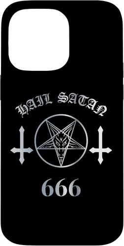 Vista 21 de iPhone 16 Upside Down Cross Satanic Pentagram Hail Satan 666 Case