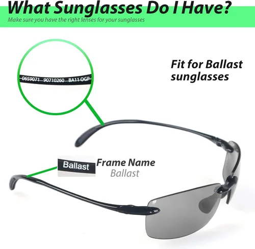 Vista 4 de Walleva Lentes de repuesto para gafas de sol de lastre Costa Del Mar - Múltiples opciones disponibles