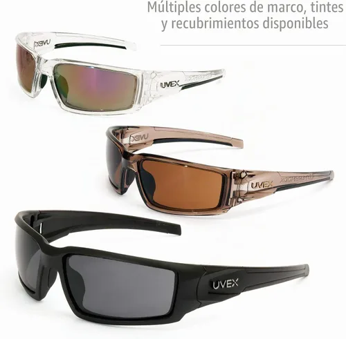 Vista 7 de Honeywell Uvex Hypershock - Lentes de seguridad, marco marrón con lente SCT-Reflect 50 y revestimiento duro antiarañazos (S2963)