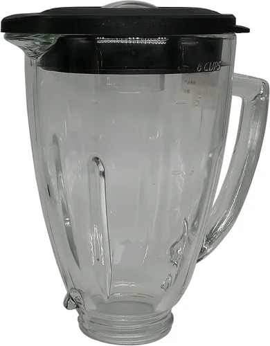 Vista 5 de Tarro de vidrio para licuadora de 6 tazas y tapa de frasco, compatible con Oster Classic Series OSTERIZER GALAXIE BLENDER/CHOPPER