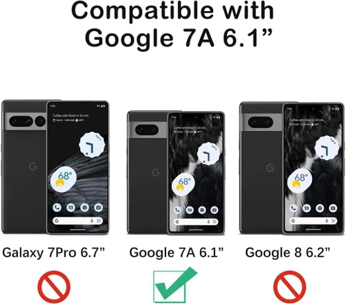 Vista 2 de Funda compatible con Google Pixel 7a, 2 en 1, delgada, resistente, híbrida, policarbonato duro, silicona suave, parachoques resistente