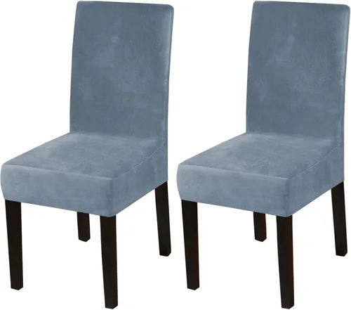 Vista 35 de Turquoize - Juego de 2 fundas elásticas para sillas de comedor, fundas lavables removibles para sillas de comedor, fundas de asiento para sillas