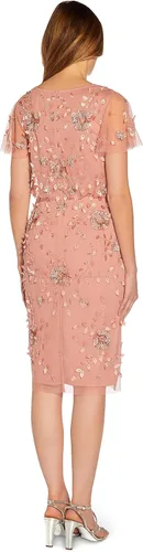 Vista 2 de Adrianna Papell Vestido Blouson con cuentas para mujer