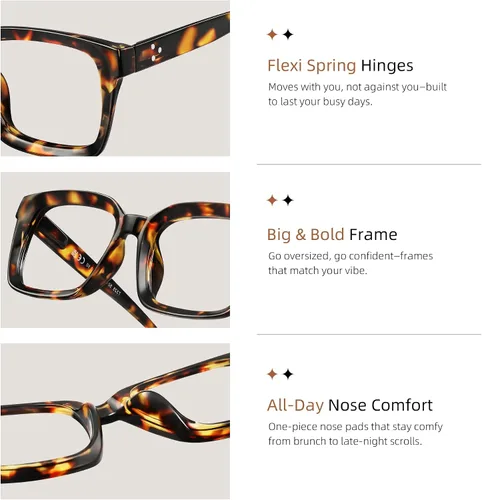 Vista 5 de Gafas de luz azul para mujer, gafas de juegos de computadora antifatiga ocular de gran